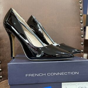 French Connection Glossy Black Heels